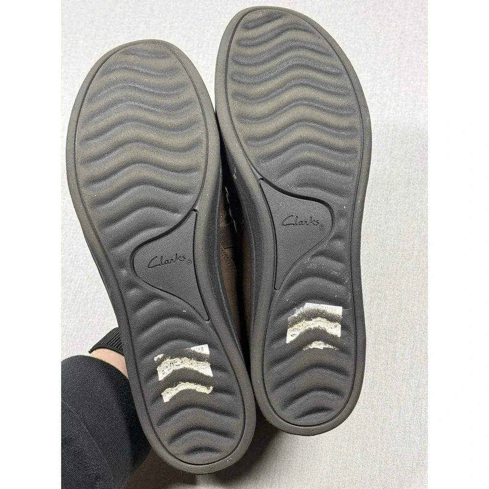 Clarks Cloudsteppers Loafers Women‎ 11 Slip On Brown Faux Leather Comfort Shoes